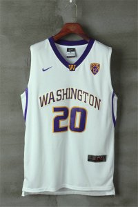 Maillot De Basket NCAA University of Washington Ma Kerr Fultz 20 Blanc